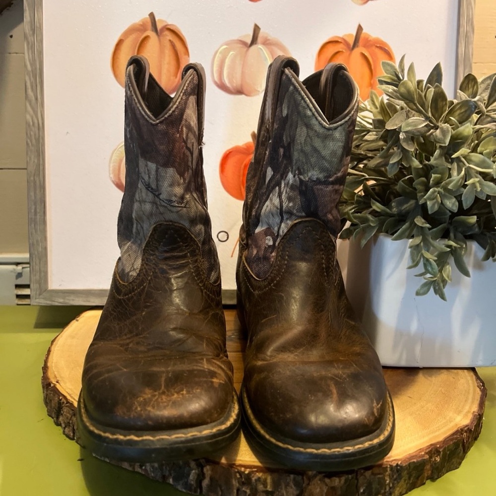 Youth Ariat Camo/leather Boots